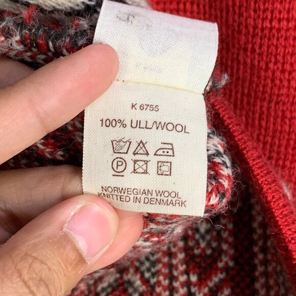 Vintage ODA Of Norway Wool Fair Isle Cardigan Sweater Metal Clasp S - Picture 12 of 14